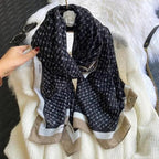 Women Scarf Leopard Print Cotton Large Size Scarfs For Winter Shawls Winter Warm Casual Wear For Women Lovely Floral Tassel Cotton ab Shawls Lady Silk Wraps Scarves Stevvex