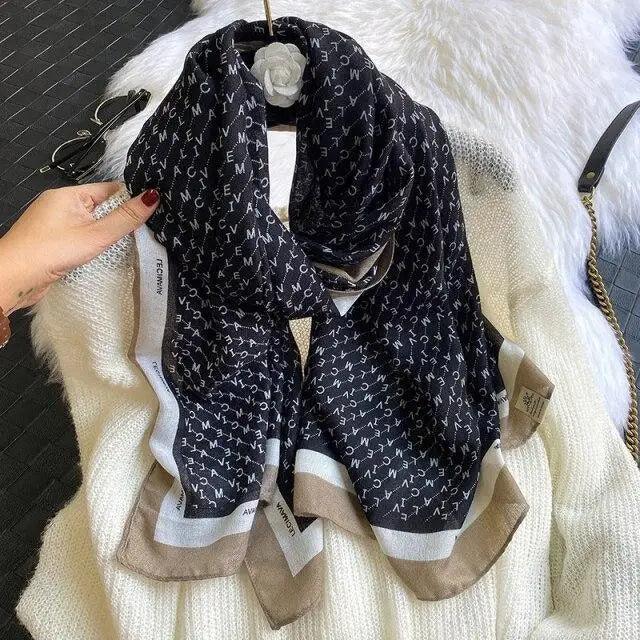 Women Scarf Leopard Print Cotton Large Size Scarfs For Winter Shawls Winter Warm Casual Wear For Women Lovely Floral Tassel Cotton ab Shawls Lady Silk Wraps Scarves Stevvex