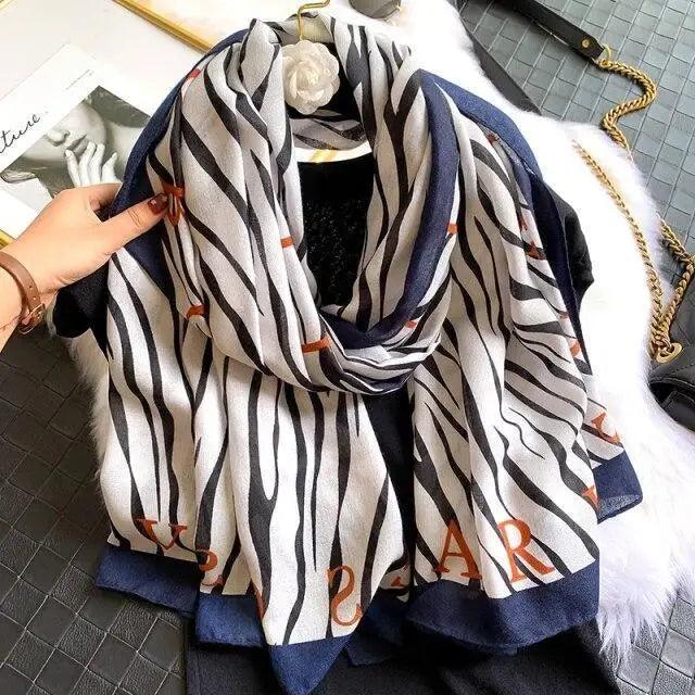 Women Scarf Leopard Print Cotton Large Size Scarfs For Winter Shawls Winter Warm Casual Wear For Women Lovely Floral Tassel Cotton ab Shawls Lady Silk Wraps Scarves Stevvex