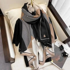 Women Scarf Leopard Print Cotton Large Size Scarfs For Winter Shawls Winter Warm Casual Wear For Women Lovely Floral Tassel Cotton ab Shawls Lady Silk Wraps Scarves Stevvex