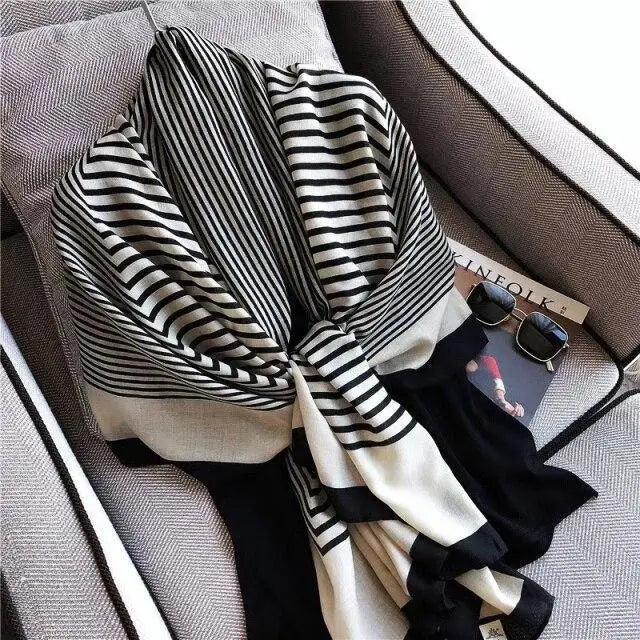 Women Scarf Leopard Print Cotton Large Size Scarfs For Winter Shawls Winter Warm Casual Wear For Women Lovely Floral Tassel Cotton ab Shawls Lady Silk Wraps Scarves Stevvex
