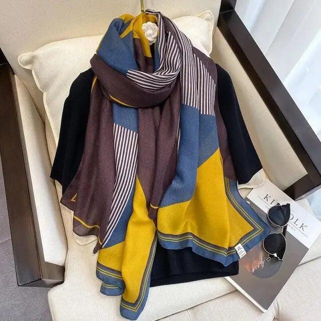 Women Scarf Leopard Print Cotton Large Size Scarfs For Winter Shawls Winter Warm Casual Wear For Women Lovely Floral Tassel Cotton ab Shawls Lady Silk Wraps Scarves Stevvex