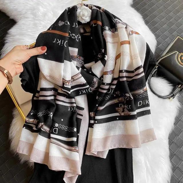 Women Scarf Leopard Print Cotton Large Size Scarfs For Winter Shawls Winter Warm Casual Wear For Women Lovely Floral Tassel Cotton ab Shawls Lady Silk Wraps Scarves Stevvex