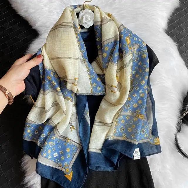 Women Scarf Leopard Print Cotton Large Size Scarfs For Winter Shawls Winter Warm Casual Wear For Women Lovely Floral Tassel Cotton ab Shawls Lady Silk Wraps Scarves Stevvex