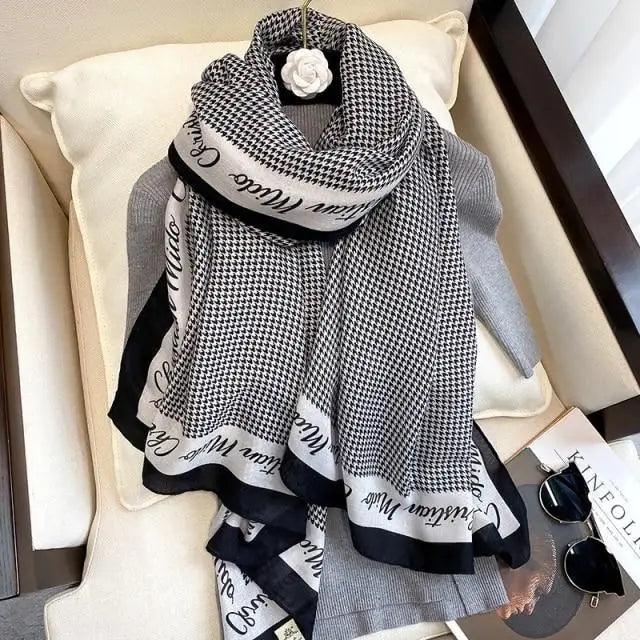 Women Scarf Leopard Print Cotton Large Size Scarfs For Winter Shawls Winter Warm Casual Wear For Women Lovely Floral Tassel Cotton ab Shawls Lady Silk Wraps Scarves Stevvex