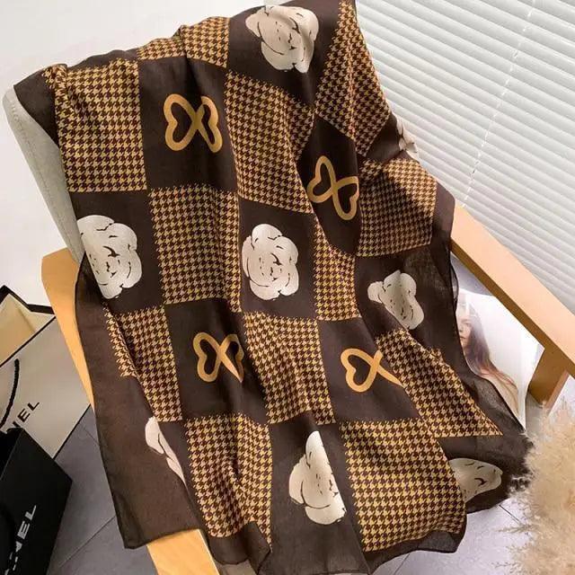 Women Scarf Leopard Print Cotton Large Size Scarfs For Winter Shawls Winter Warm Casual Wear For Women Lovely Floral Tassel Cotton ab Shawls Lady Silk Wraps Scarves Stevvex