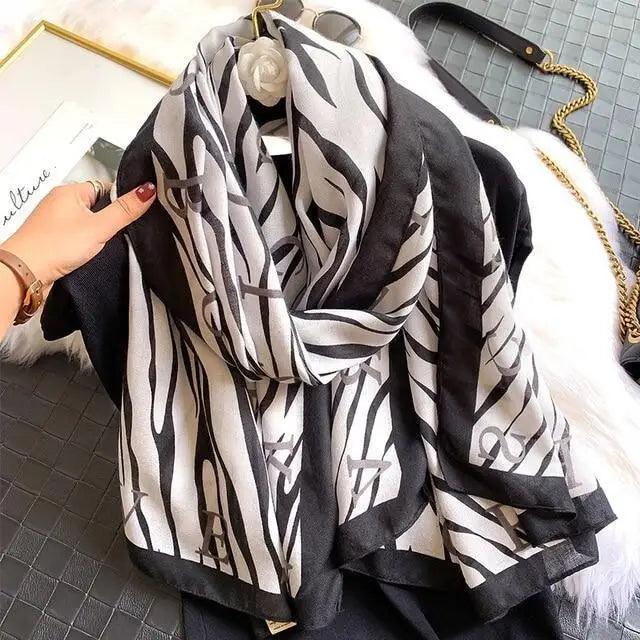 Women Scarf Leopard Print Cotton Large Size Scarfs For Winter Shawls Winter Warm Casual Wear For Women Lovely Floral Tassel Cotton ab Shawls Lady Silk Wraps Scarves Stevvex