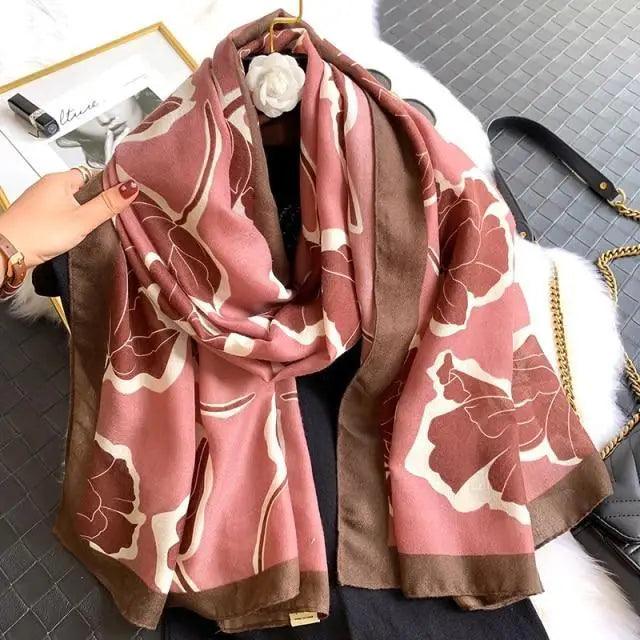 Women Scarf Leopard Print Cotton Large Size Scarfs For Winter Shawls Winter Warm Casual Wear For Women Lovely Floral Tassel Cotton ab Shawls Lady Silk Wraps Scarves Stevvex