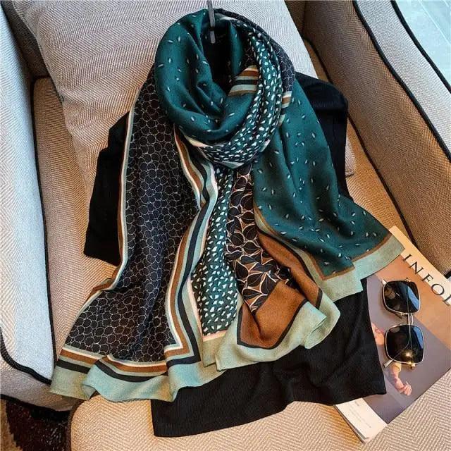 Women Scarf Leopard Print Cotton Large Size Scarfs For Winter Shawls Winter Warm Casual Wear For Women Lovely Floral Tassel Cotton ab Shawls Lady Silk Wraps Scarves Stevvex