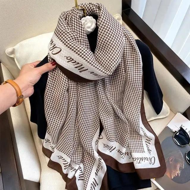 Women Scarf Leopard Print Cotton Large Size Scarfs For Winter Shawls Winter Warm Casual Wear For Women Lovely Floral Tassel Cotton ab Shawls Lady Silk Wraps Scarves Stevvex