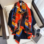 Women Scarf Leopard Print Cotton Large Size Scarfs For Winter Shawls Winter Warm Casual Wear For Women Lovely Floral Tassel Cotton ab Shawls Lady Silk Wraps Scarves Stevvex