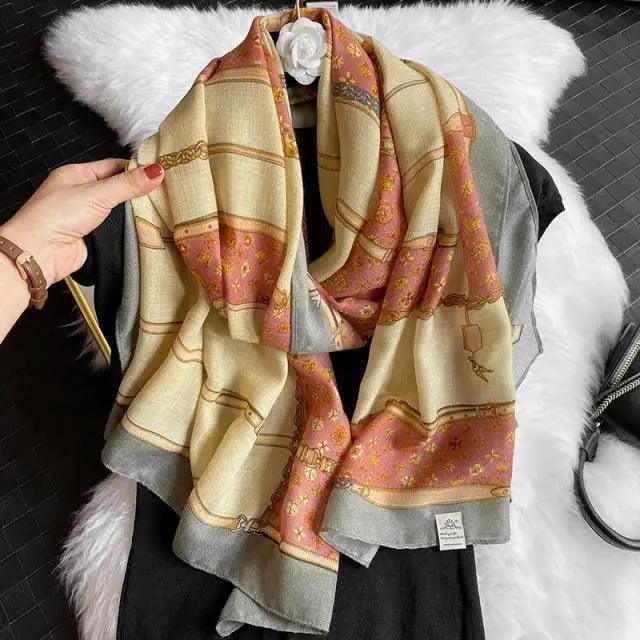 Women Scarf Leopard Print Cotton Large Size Scarfs For Winter Shawls Winter Warm Casual Wear For Women Lovely Floral Tassel Cotton ab Shawls Lady Silk Wraps Scarves Stevvex