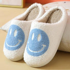 Women Smiley Slippers Fluffy Home Warm Fur Slippers Smiley Face Household Couple Slippers Indoor Warm Home Non-Slip Couple Style Casual Shoes Indoor Outdoor Anti-Skid Plush Fleece Lined House Shoes Stevvex