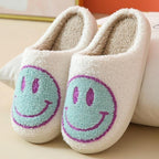 Women Smiley Slippers Fluffy Home Warm Fur Slippers Smiley Face Household Couple Slippers Indoor Warm Home Non-Slip Couple Style Casual Shoes Indoor Outdoor Anti-Skid Plush Fleece Lined House Shoes Stevvex