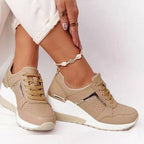 Women Sneakers Leopard Print Lace-Up Women's Vulcanize Shoes Sports Sneakers Breathable Height Increasing Walking Jogging Sneakers Gold Silver Sport Running Women's Sneakers Stevvex