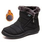 Women Snow Boots Warm Short Fur Plush Winter Ankle Boots Zip Comfort Warm Shoes Anti-Slip Fur Lined Ankle Short Boots Waterproof Slip On Outdoor Lightweight Shoes Stevvex