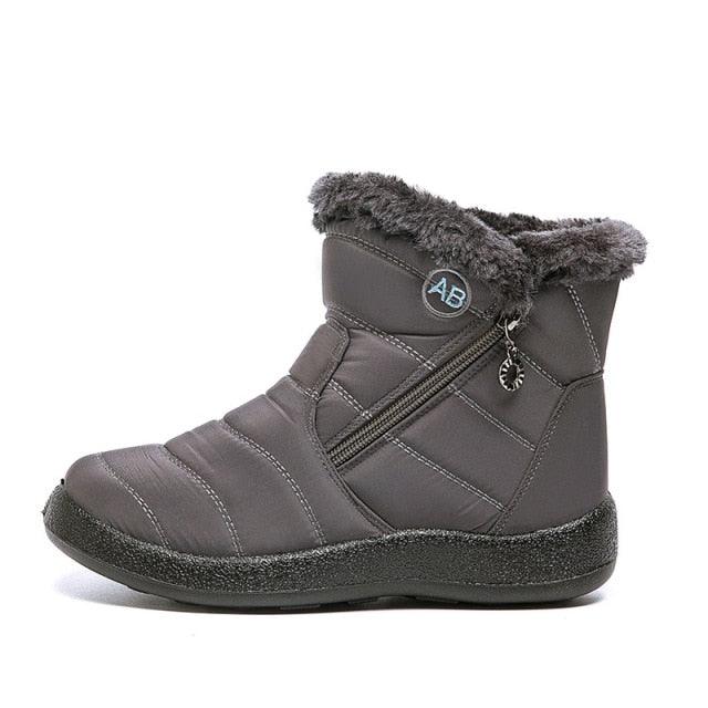 Women Snow Boots Warm Short Fur Plush Winter Ankle Boots Zip Comfort Warm Shoes Anti-Slip Fur Lined Ankle Short Boots Waterproof Slip On Outdoor Lightweight Shoes Stevvex