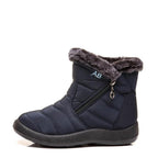 Women Snow Boots Warm Short Fur Plush Winter Ankle Boots Zip Comfort Warm Shoes Anti-Slip Fur Lined Ankle Short Boots Waterproof Slip On Outdoor Lightweight Shoes Stevvex