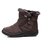 Women Snow Boots Warm Short Fur Plush Winter Ankle Boots Zip Comfort Warm Shoes Anti-Slip Fur Lined Ankle Short Boots Waterproof Slip On Outdoor Lightweight Shoes Stevvex