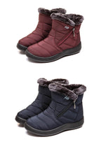 Women Snow Boots Warm Short Fur Plush Winter Ankle Boots Zip Comfort Warm Shoes Anti-Slip Fur Lined Ankle Short Boots Waterproof Slip On Outdoor Lightweight Shoes Stevvex