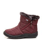 Women Snow Boots Warm Short Fur Plush Winter Ankle Boots Zip Comfort Warm Shoes Anti-Slip Fur Lined Ankle Short Boots Waterproof Slip On Outdoor Lightweight Shoes Stevvex