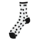Women Socks New Fashion Long Transparent Cute Heart Thin Socks Female Summer Casual Sweet Funny Socks Stylish Ankle Socks For Women Stevvex