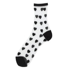 Women Socks New Fashion Long Transparent Cute Heart Thin Socks Female Summer Casual Sweet Funny Socks Stylish Ankle Socks For Women Stevvex