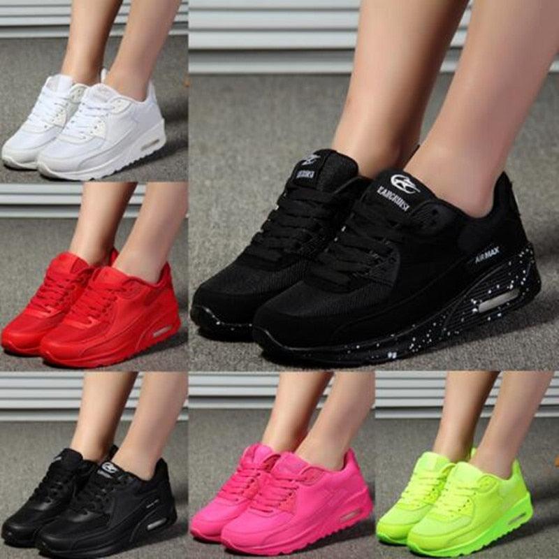Women Soft Platform Sneakers Green Black Pink Breathable Air Cushion Casual Sports Women Trainers Fashion Lightweight Tennis Sport Walking Athletic Casual Footwear Sneakers Stevvex