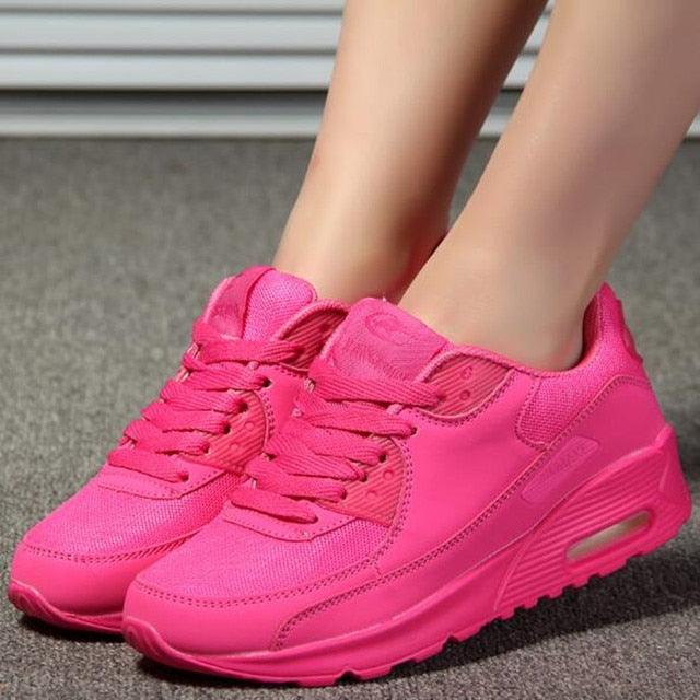 Women Soft Platform Sneakers Green Black Pink Breathable Air Cushion Casual Sports Women Trainers Fashion Lightweight Tennis Sport Walking Athletic Casual Footwear Sneakers Stevvex