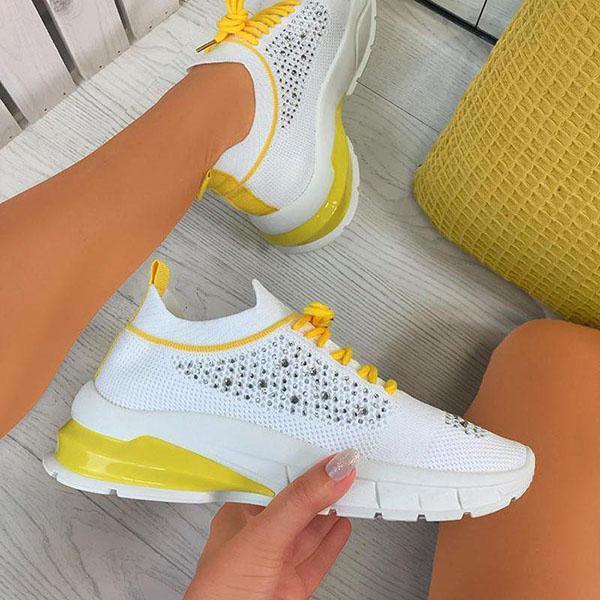 Women Sport Elegant Sneakers Platform Shoes Flats Solid Casual Spring Summer New Fashion Women's Vulcanized Running Sneakers Walking Tennis Shoes Lightweight Breathable Design Stevvex