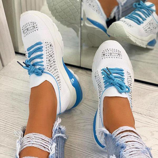 Women Sport Elegant Sneakers Platform Shoes Flats Solid Casual Spring Summer New Fashion Women's Vulcanized Running Sneakers Walking Tennis Shoes Lightweight Breathable Design Stevvex