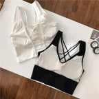 Women Sports Bra Sexy Brathable Sports Top Yoga Bra Push Up Top Female Gym Fitness Sports Underwear Female Seamless bra