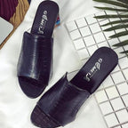 Women Square Heels Summer Sandals Open Toe Multi Colors Shoes Cute Sandals Flip Flops Slip On Fashion Wedding Dress Chunky Block Heels Open Back High Heel Slide Slipper Stevvex