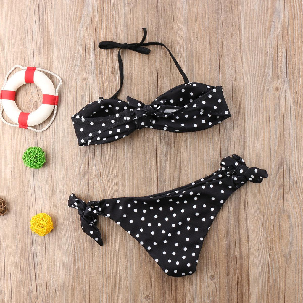 Women Strapless Bandage Push Up Dot Printed Bikini Set Women's Adjustable Bathing Suits Two Piece Swimwear Tie Cutout Low Waist String Bikini Set Lace Up Female Summer Swimwear Swimsuit Beachwear Stevvex