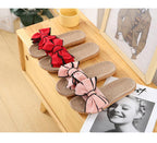 Women Summer Casual Slides Comfortable Flax Slippers Striped Bow Linen Flip Flops Platform Sandals Summer Indoor Slippers Linen Women's Slippers Flower Slippers Stevvex