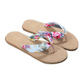Women Summer Floral Flip Flops Beach Sandals Thongs Slippers Hemp Rope Travel Flip-Flops Unisex Home Slippers Flax Women House Slipper Open-Toe Breathable Slippers Stevvex
