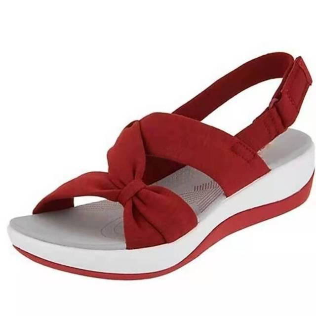 Women Summer Open Toe Sandals Women Bow Platform Comfy Beach Sandals Women Bow-Knot Platform Simple Outdoor Flip-Flops Beach Sandals Fashion Slippers Summer Sandals Stevvex