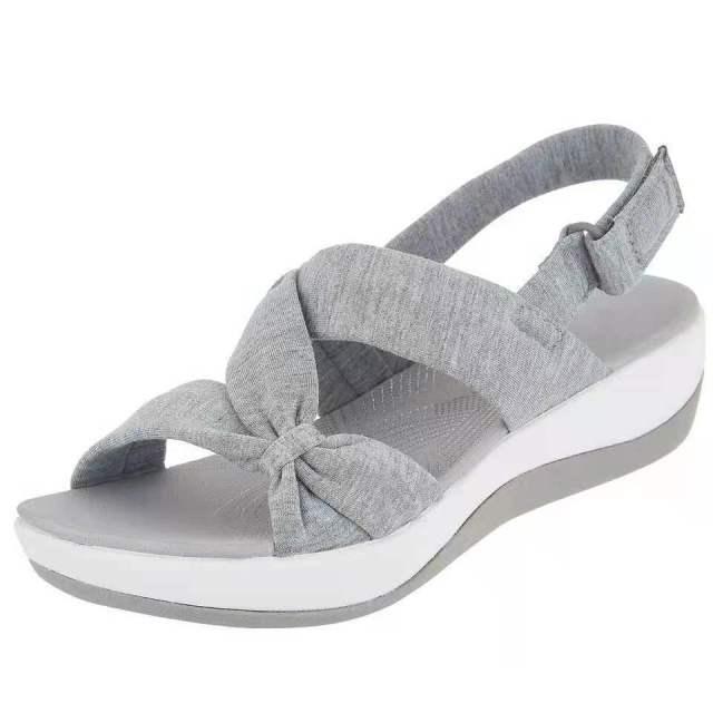 Women Summer Open Toe Sandals Women Bow Platform Comfy Beach Sandals Women Bow-Knot Platform Simple Outdoor Flip-Flops Beach Sandals Fashion Slippers Summer Sandals Stevvex