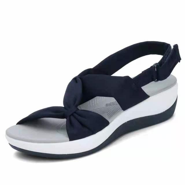 Women Summer Open Toe Sandals Women Bow Platform Comfy Beach Sandals Women Bow-Knot Platform Simple Outdoor Flip-Flops Beach Sandals Fashion Slippers Summer Sandals Stevvex