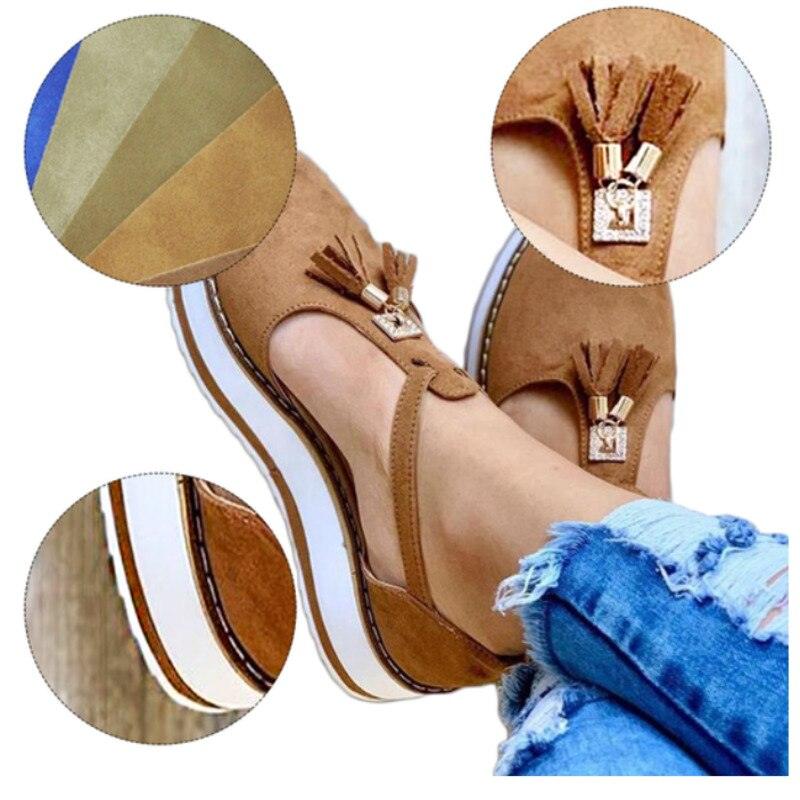Women Summer Sandals Fashion Buckle Strap Solid Cover Heel Flat Platform Heel Casual Summer Strappy Cut Out Closed Toe Sandals Comfy Chunky Slippers For Indoor Outdoor Stevvex