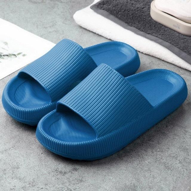 Women Summer Slippers Beach Slide Sandals Flip Flops Non-slip Soft Sole Men Couple Casual Shoes Non-Slip Quick Drying Slipper For Women Men Thick Sole Indoor Home Spa Open Toe Sandals Stevvex