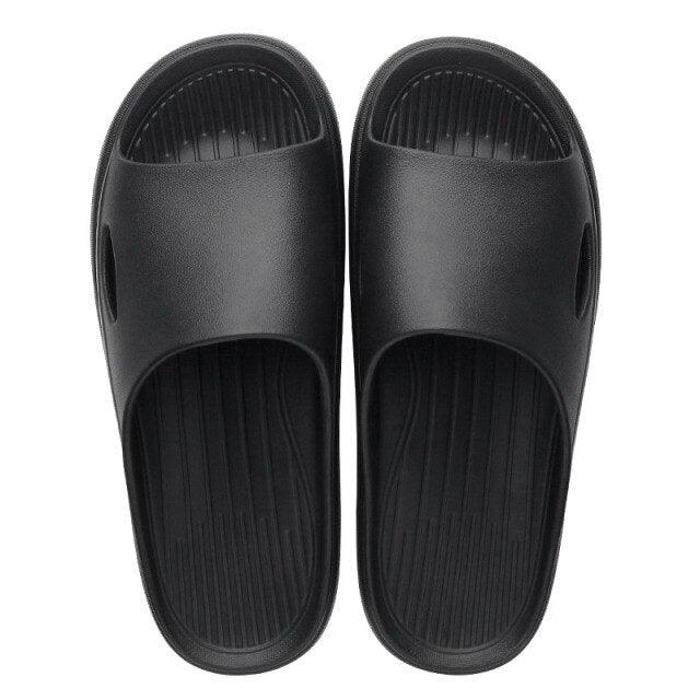 Women Summer Slippers Beach Slide Sandals Flip Flops Non-slip Soft Sole Men Couple Casual Shoes Non-Slip Quick Drying Slipper For Women Men Thick Sole Indoor Home Spa Open Toe Sandals Stevvex
