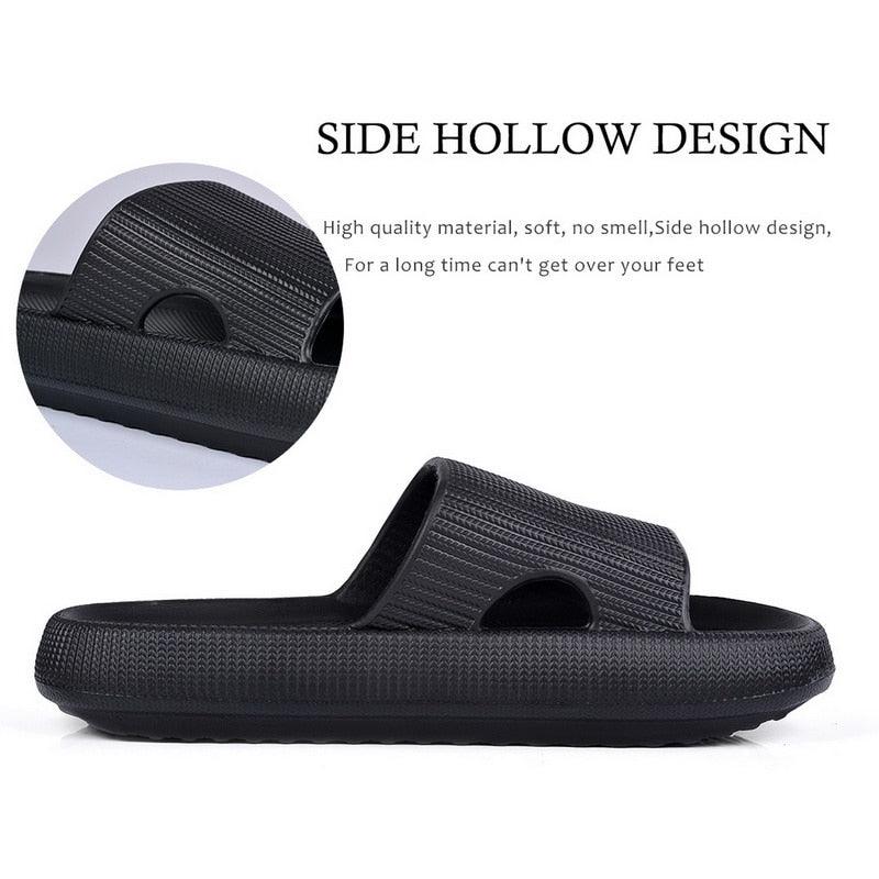 Women Summer Slippers Beach Slide Sandals Flip Flops Non-slip Soft Sole Men Couple Casual Shoes Non-Slip Quick Drying Slipper For Women Men Thick Sole Indoor Home Spa Open Toe Sandals Stevvex