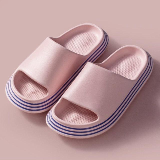 Women Summer Slippers Beach Slide Sandals Flip Flops Non-slip Soft Sole Men Couple Casual Shoes Non-Slip Quick Drying Slipper For Women Men Thick Sole Indoor Home Spa Open Toe Sandals Stevvex