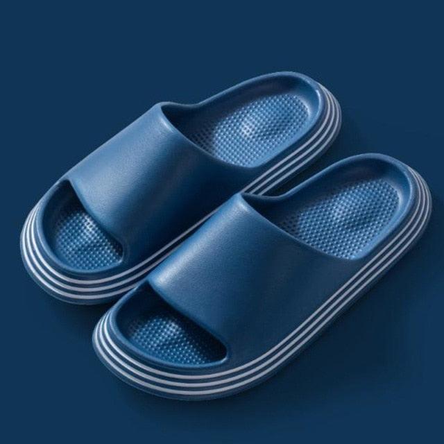 Women Summer Slippers Beach Slide Sandals Flip Flops Non-slip Soft Sole Men Couple Casual Shoes Non-Slip Quick Drying Slipper For Women Men Thick Sole Indoor Home Spa Open Toe Sandals Stevvex