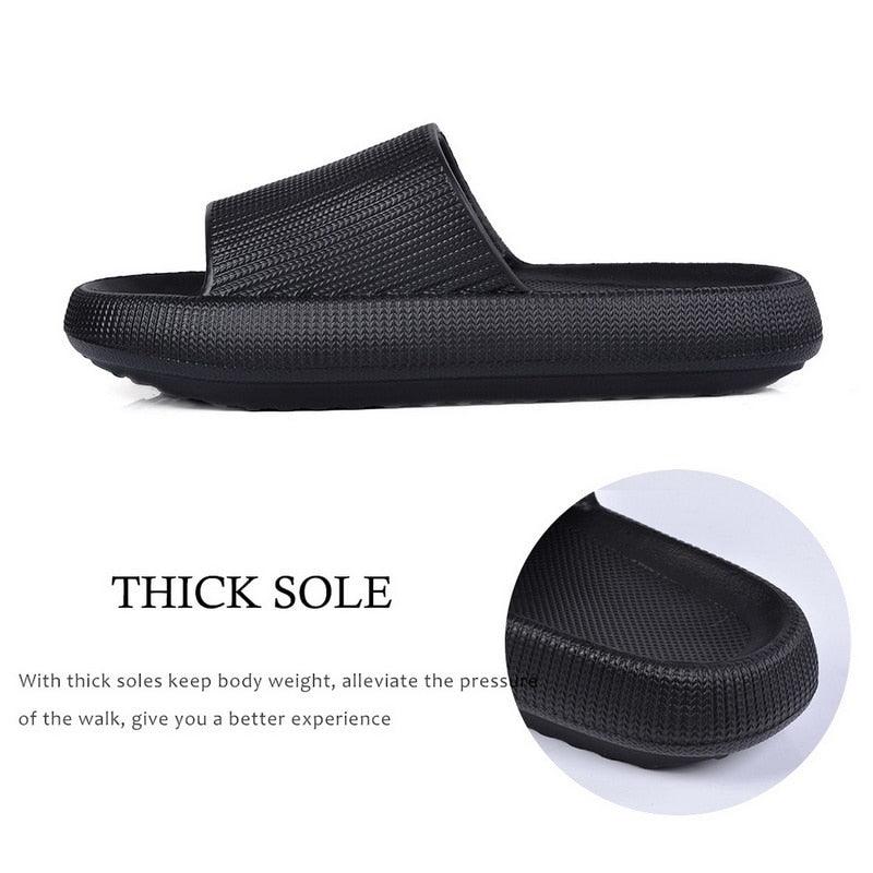 Women Summer Slippers Beach Slide Sandals Flip Flops Non-slip Soft Sole Men Couple Casual Shoes Non-Slip Quick Drying Slipper For Women Men Thick Sole Indoor Home Spa Open Toe Sandals Stevvex