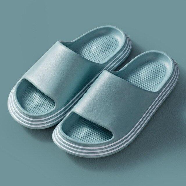 Women Summer Slippers Beach Slide Sandals Flip Flops Non-slip Soft Sole Men Couple Casual Shoes Non-Slip Quick Drying Slipper For Women Men Thick Sole Indoor Home Spa Open Toe Sandals Stevvex