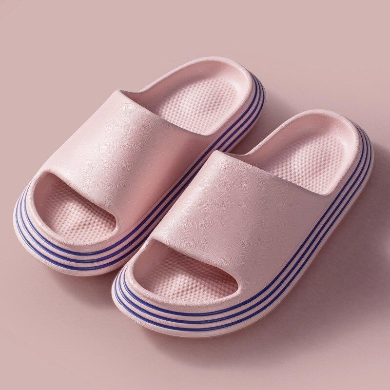 Women Summer Slippers Beach Slide Sandals Flip Flops Non-slip Soft Sole Men Couple Casual Shoes Non-Slip Quick Drying Slipper For Women Men Thick Sole Indoor Home Spa Open Toe Sandals Stevvex