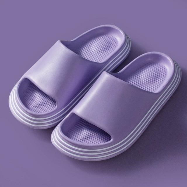 Women Summer Slippers Beach Slide Sandals Flip Flops Non-slip Soft Sole Men Couple Casual Shoes Non-Slip Quick Drying Slipper For Women Men Thick Sole Indoor Home Spa Open Toe Sandals Stevvex