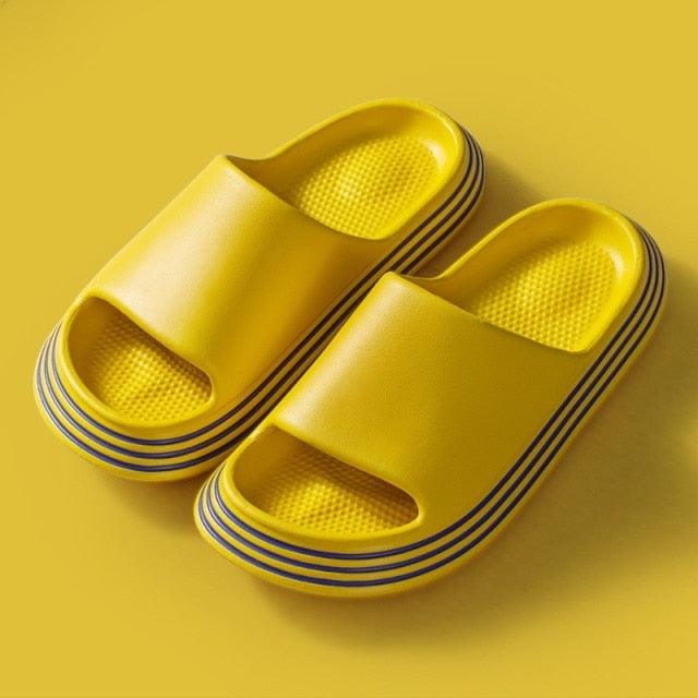 Women Summer Slippers Beach Slide Sandals Flip Flops Non-slip Soft Sole Men Couple Casual Shoes Non-Slip Quick Drying Slipper For Women Men Thick Sole Indoor Home Spa Open Toe Sandals Stevvex